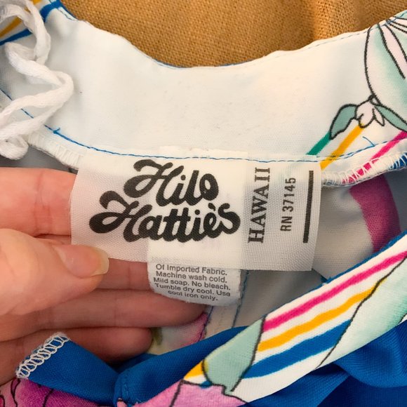 Vintage Hilo Hatties Hawaiian Floral House Dress Tropical Aloha, Size Small - Picture 3 of 11